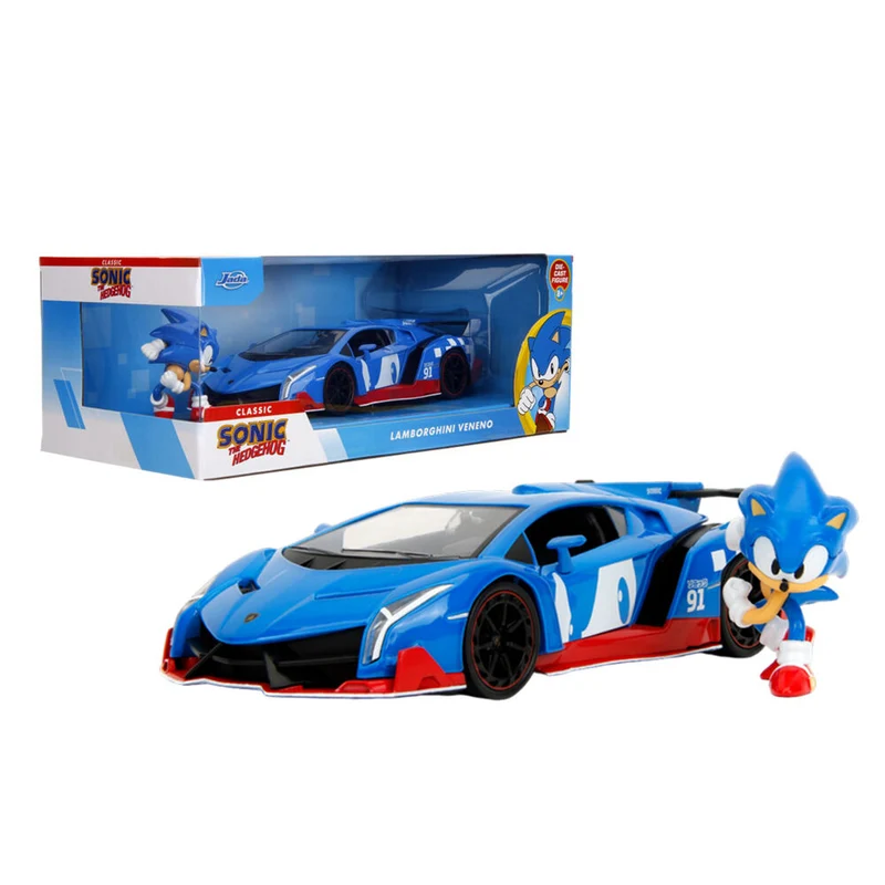Jada 1:24 Sonic The Hedgehog Lamborghini Veneno Diecast Vehicle & Sonic Figure