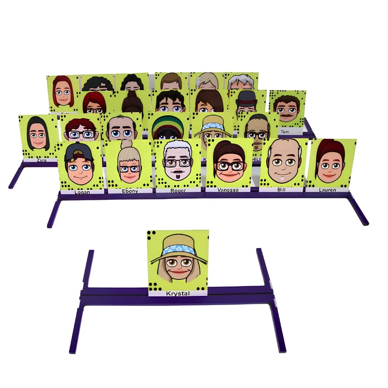 Jenjo Games Wooden Mega Who 10 Frames & 72 Face Cards