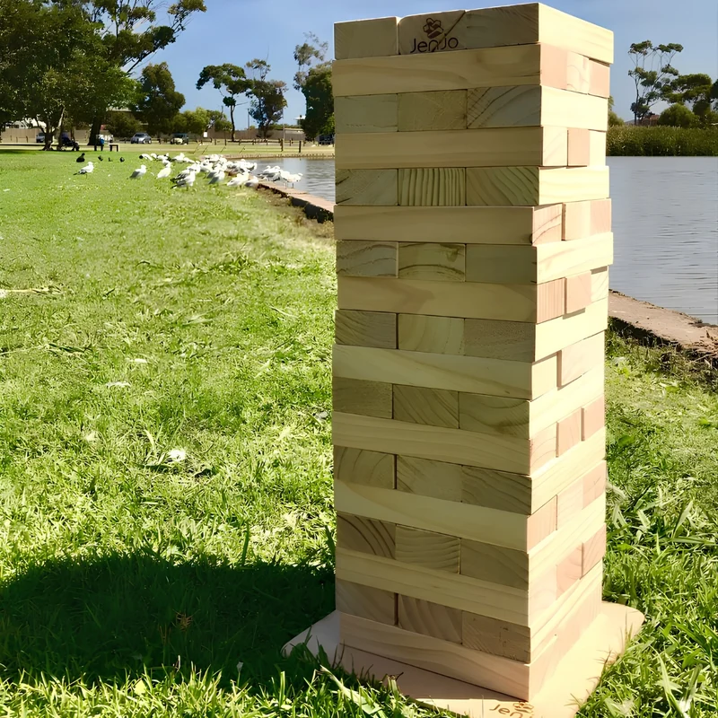 Jenjo Games 54 Piece Giant Jenjo Outdoor Wooden Block Game 63cm
