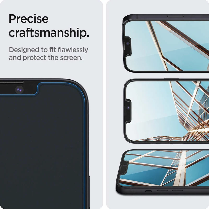 Spigen Apple iPhone GLAS.tR EZ Fit Slim 2 Pack Tempered Glass Screen Protector for 17e/16e/14/13/13 Pro (Clear)