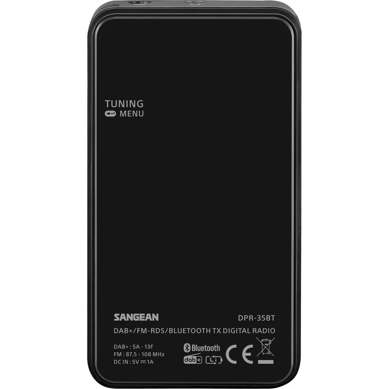 Sangean DPR35BT DBA+ Pocket Radio with Bluetooth (Black)