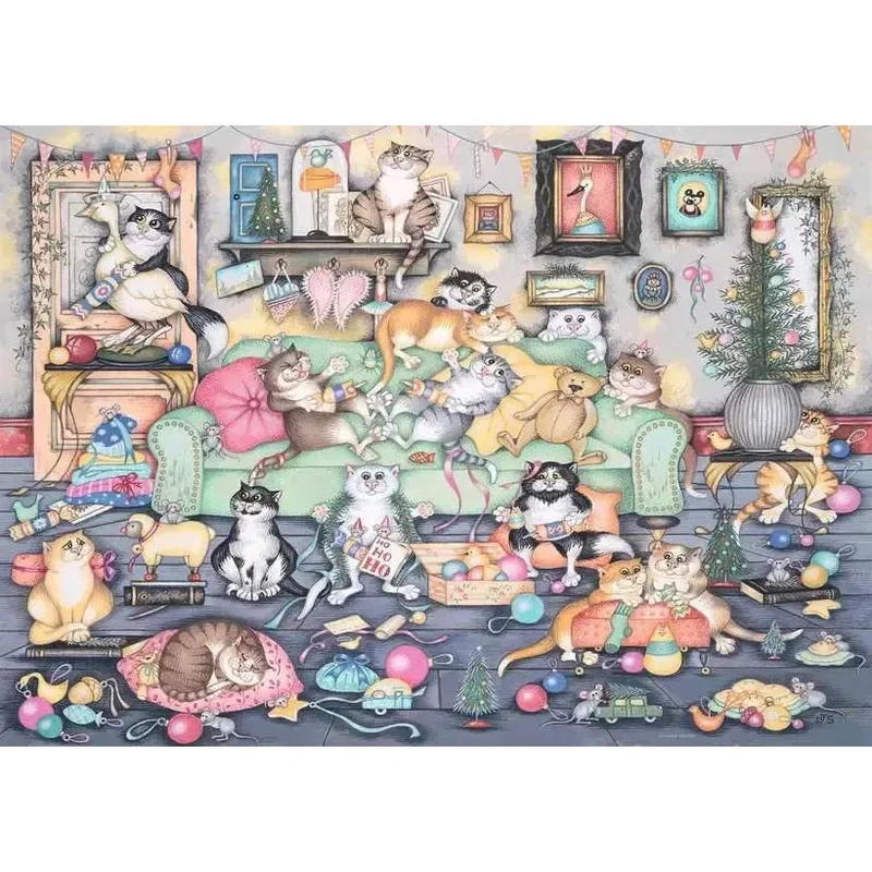Ravensburger 1000pc Crazy Cats Christmas Crackers Puzzle