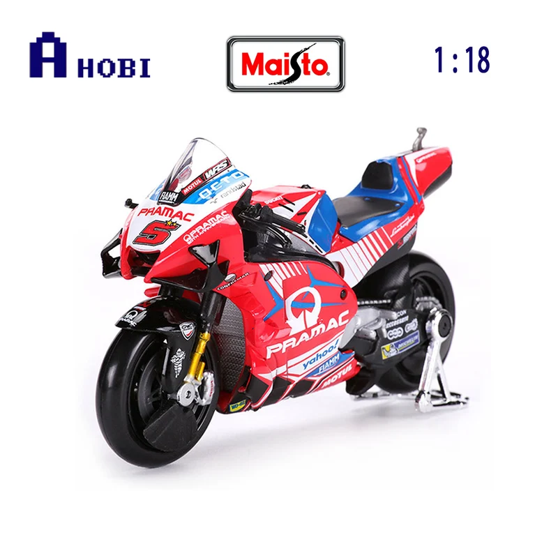 Maisto Licensed 1:18 Scale Moto GP Ducati Pramac Racing Zarco #5 2021 Diecast Model Motorcycle