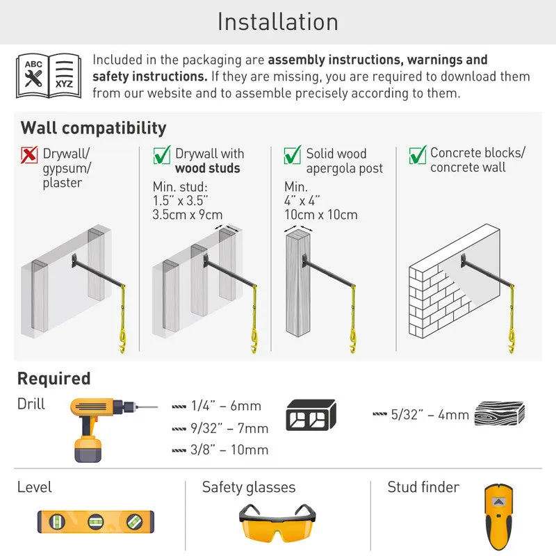 Barkan EV160WM2 160cm Protective EV Charging Cable Wall Arm
