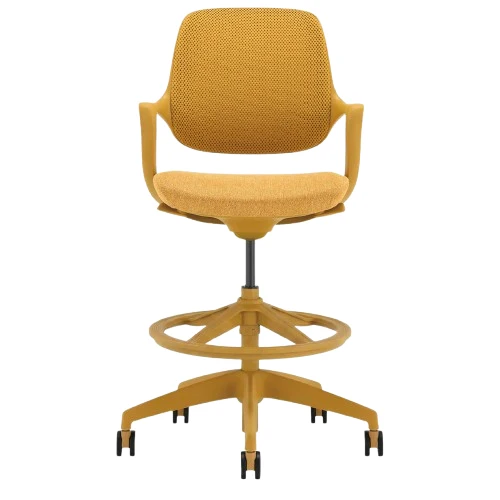 Desky Evoque Low Back Office Chair - Mustard Yellow / Yes