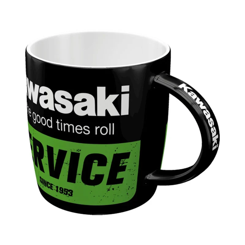 Nostalgic-Art Ceramic Mug Kawasaki Service Retro Design 9x9cm Black