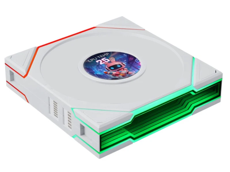Lian Li Uni Fan TL Flex 1.8in LCD 2.4GHz Wireless 120mm ARGB Fan 3 Pack - White (12TLLCD1F3W)