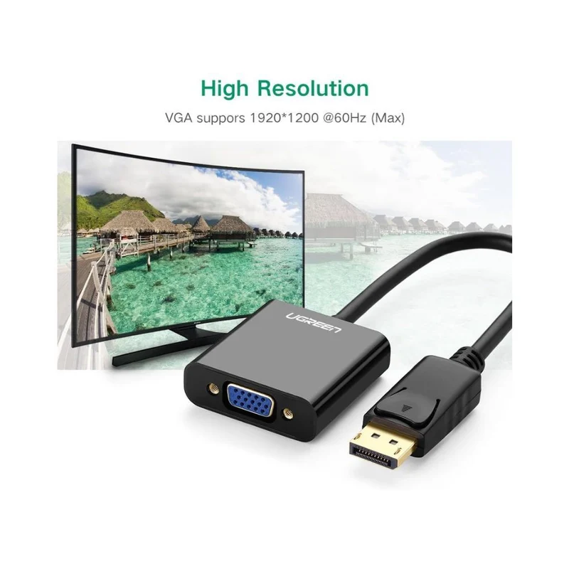 UGREEN DP Male to VGAFemale Converter (Black)