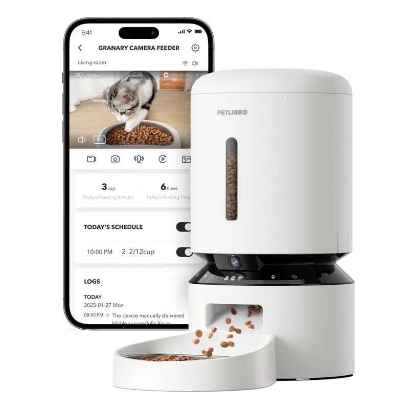 Petlibro Granary Smart Pet Feeder Camera 5L WiFi White