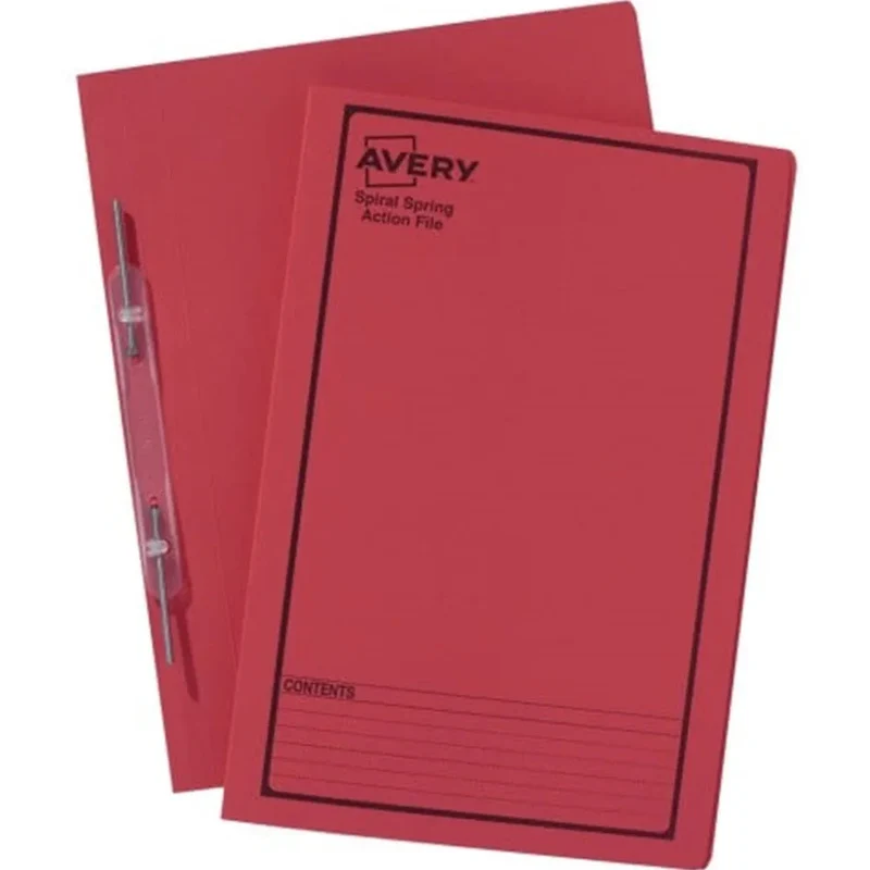 Avery 88544 Spiral Spring Action File Foolscap Red Pack 5