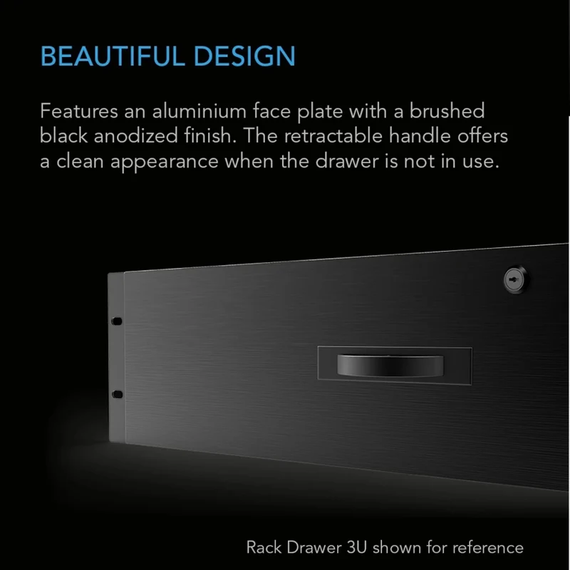 AC Infinity Heavy-Duty Rack Drawer Aluminium Faceplate 4U Black