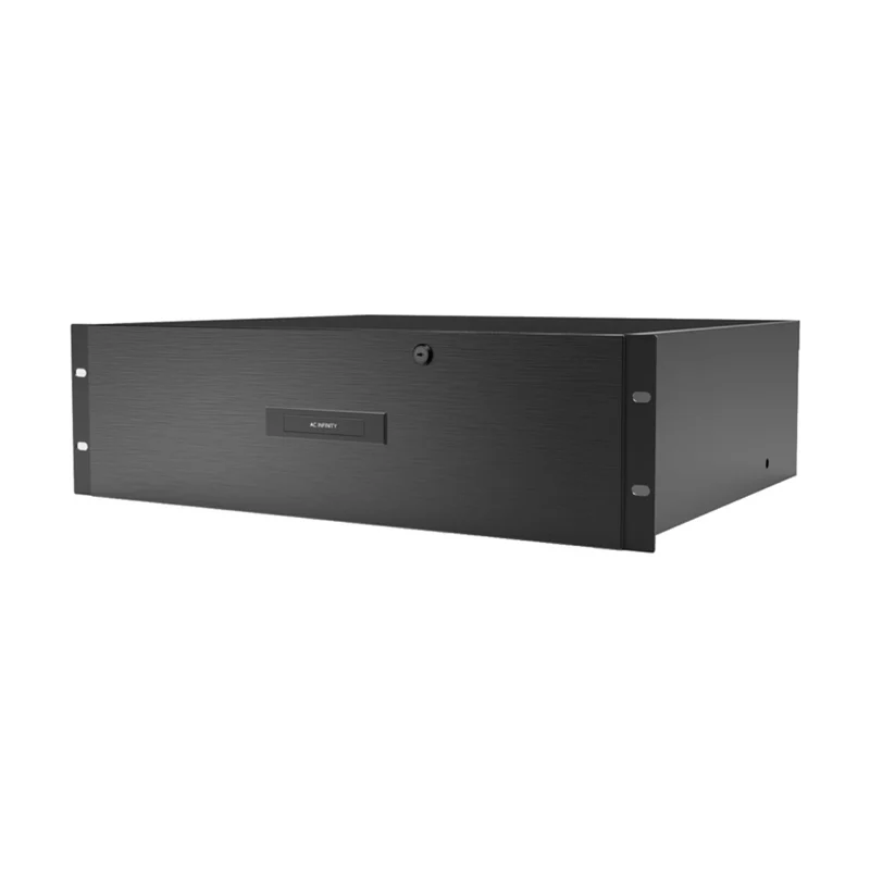 AC Infinity Heavy-Duty Rack Drawer Aluminium Faceplate 3U Black