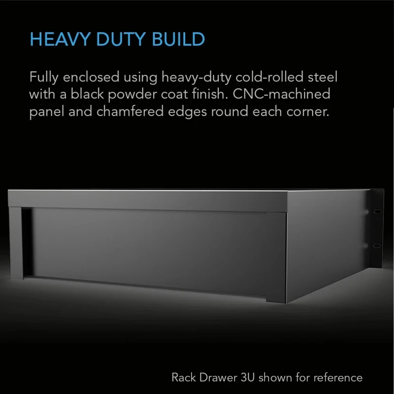 AC Infinity Heavy-Duty Rack Drawer Aluminium Faceplate 1U Black