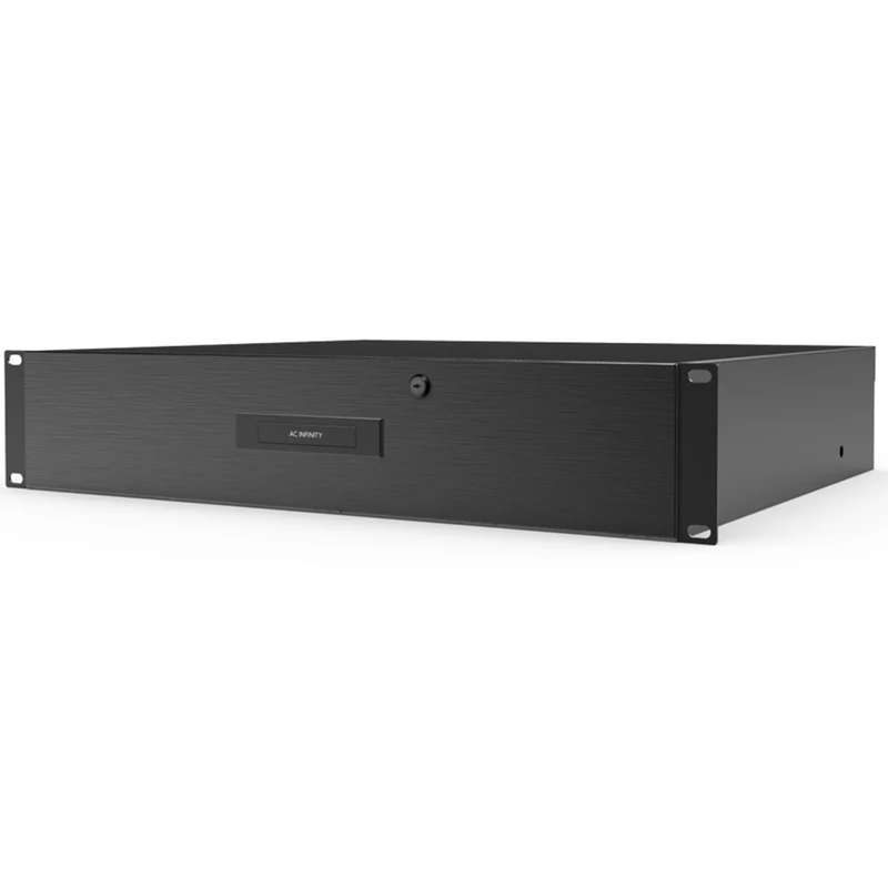 AC Infinity Heavy-Duty Rack Drawer Aluminium Faceplate 2U Black
