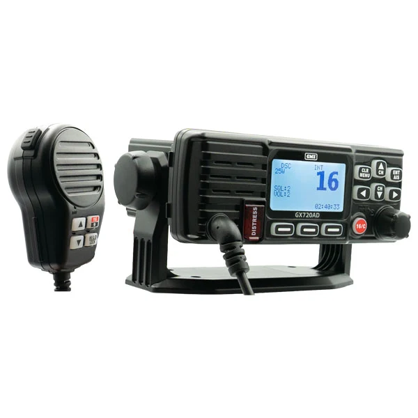 GME GX720AD VHF DSC Marine Fixed Mount Radio with AIS Receiver - Black