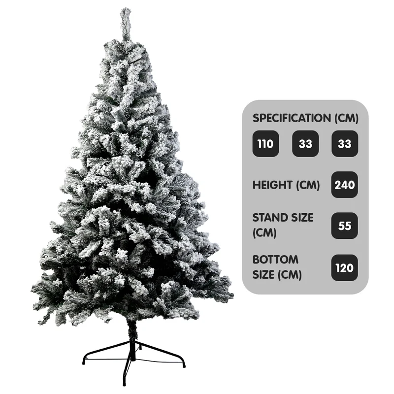 Christabelle Snow-Tipped Snowflocked Artificial Christmas Tree 2.4m 1500 Tips