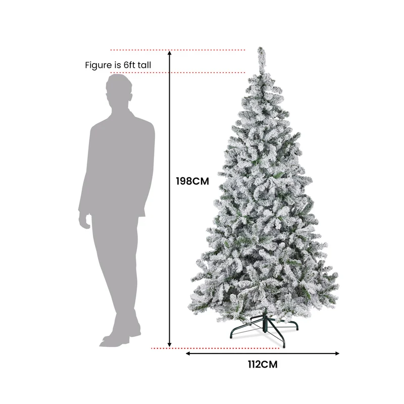 Christabelle 198cm feet Artifificial Christmas Tree - Snowy Emperor