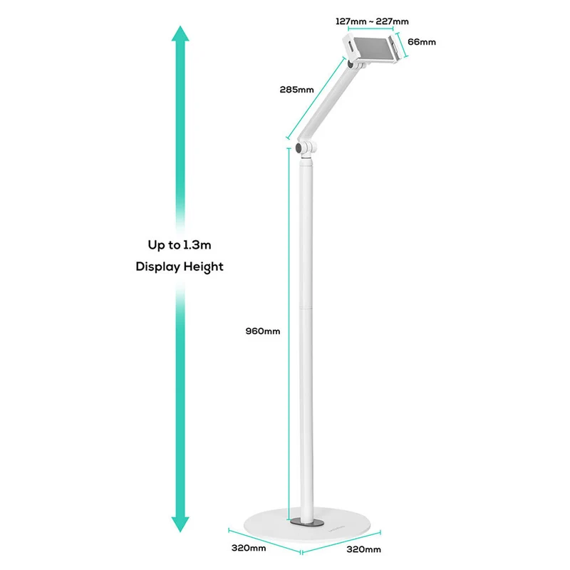 Activiva Universal iPad & Tablet Floor Stand 1.3m 4.7-12.9" (White)