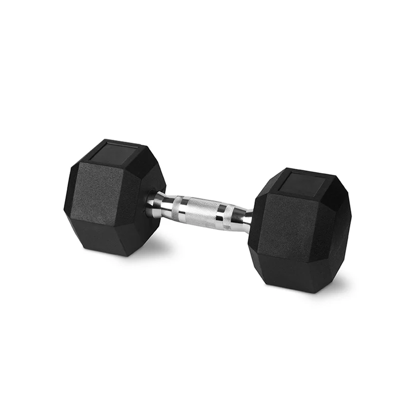 Bodyworx Rubber Hex Dumbbell 6kg Chromed Grip Home Gym Workout
