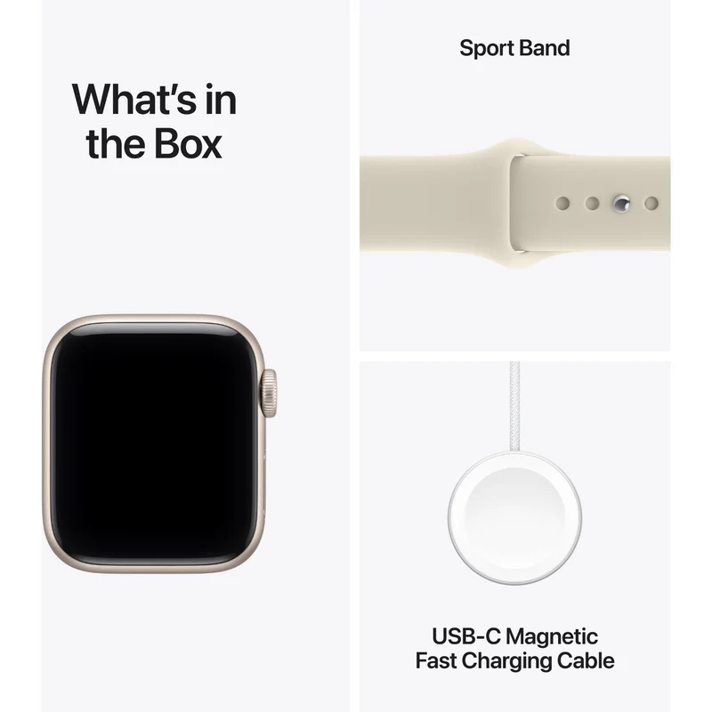 Apple Watch SE 3 44mm Starlight Aluminium Case GPS + Cellular Sport Band (M/L) [2026]