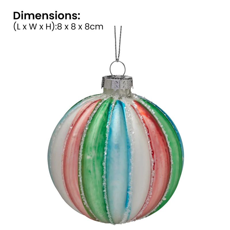 Christabelle Multi-Colour Glass Baubles 6Pcs Balls Christmas Tree Decoration Ornament