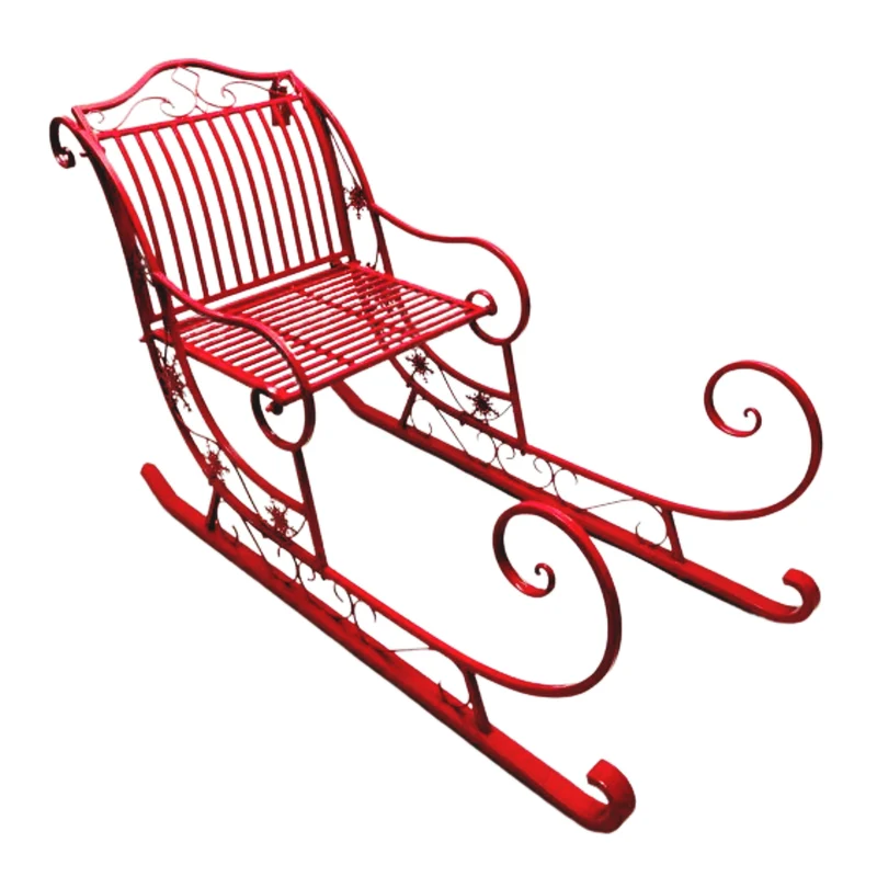 Christabelle Christmas Sleigh with Red Finish- Metal 150cm