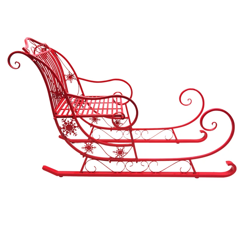 Christabelle Christmas Sleigh with Red Finish- Metal 150cm