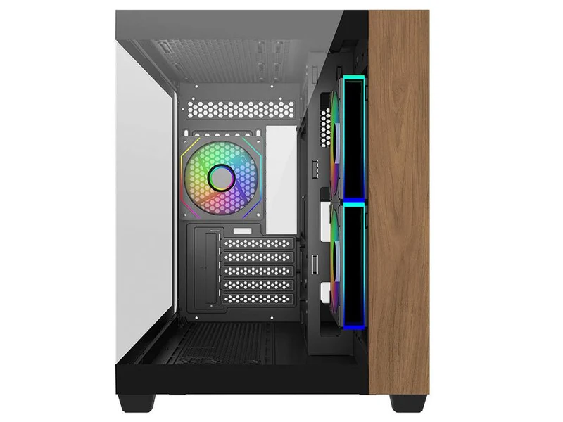 Cooler Master Elite 481 Wood Dual-Chamber Micro-ATX Case - Black