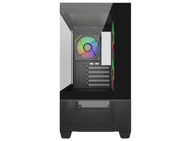 Cooler Master Elite 490 Dual Tempered Glass Micro-ATX Case - Black