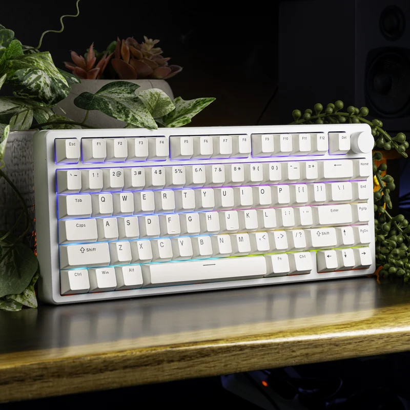 Aftershock Combo Kit – Oden 75 White Keyboard, Sliver+ XXL RGB Gaming Mouse Pad & M1 Pro White Wireless Mouse