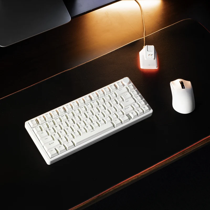 Aftershock Combo Kit – Oden 75 White Keyboard, Sliver+ XXL RGB Gaming Mouse Pad & M1 Pro White Wireless Mouse