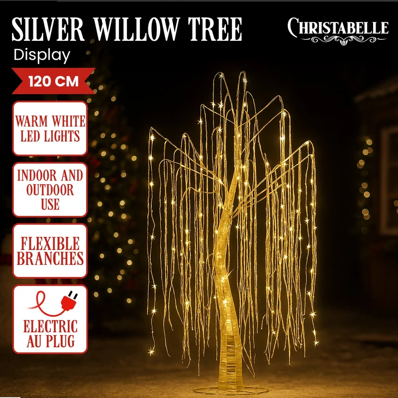 Christabelle Silver Willow Tree 120cm Christmas Display