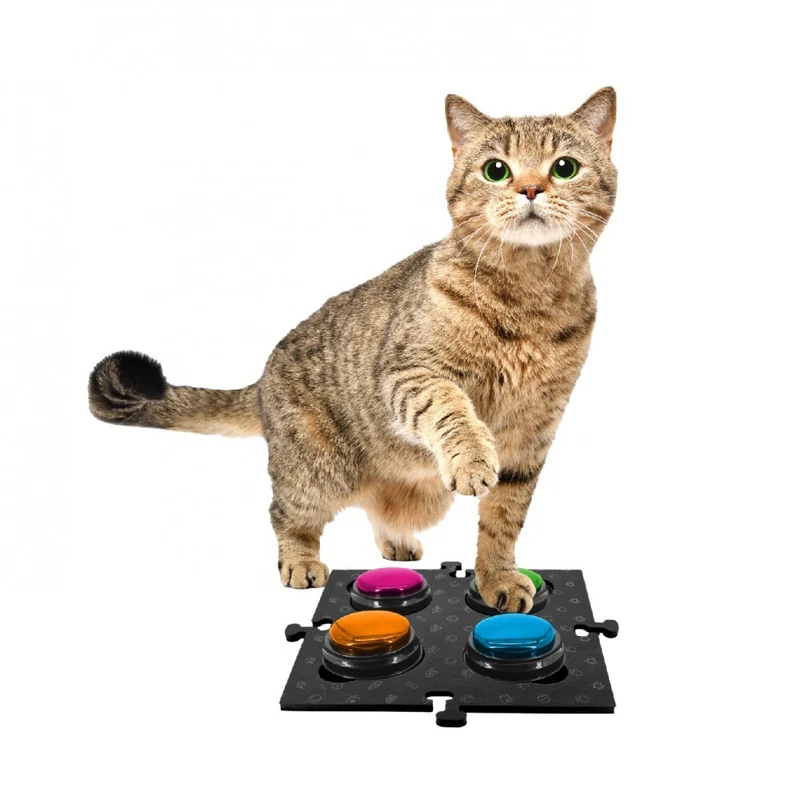 Tech4Pets 2PK Mat Board Organiser Storage Holder For Talking Buttons/Floor Black