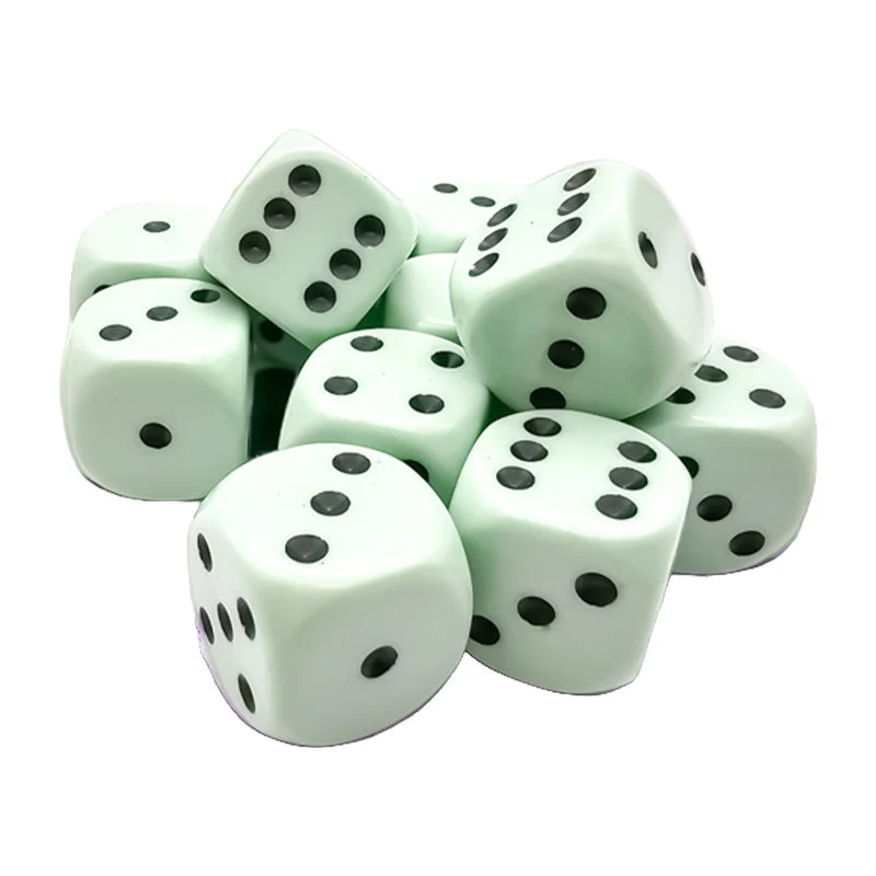Chessex CHX 25665 Opaque 16mm D6 Pastel Green/Black Dice Block (12 Dice)