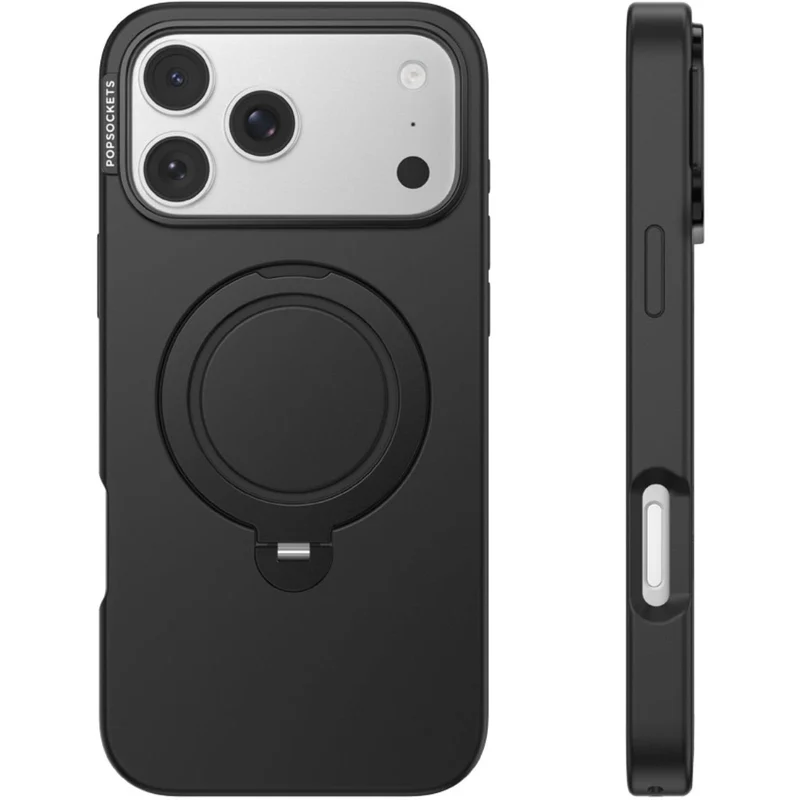 PopSockets Low-Pro MagSafe Protective Case with Built-in Grip Stand for iPhone 18 Pro Max (Black)