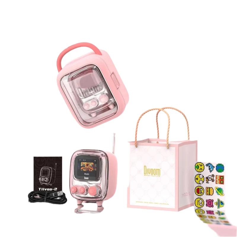 Divoom Tiivoo-2 Photo Album & Lyrics Speaker (Pink)