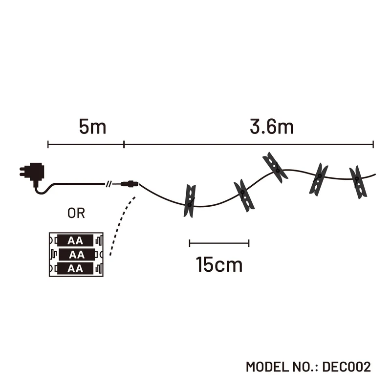 Lexi Lighting Dual Power 24 LED String Light With Clamps