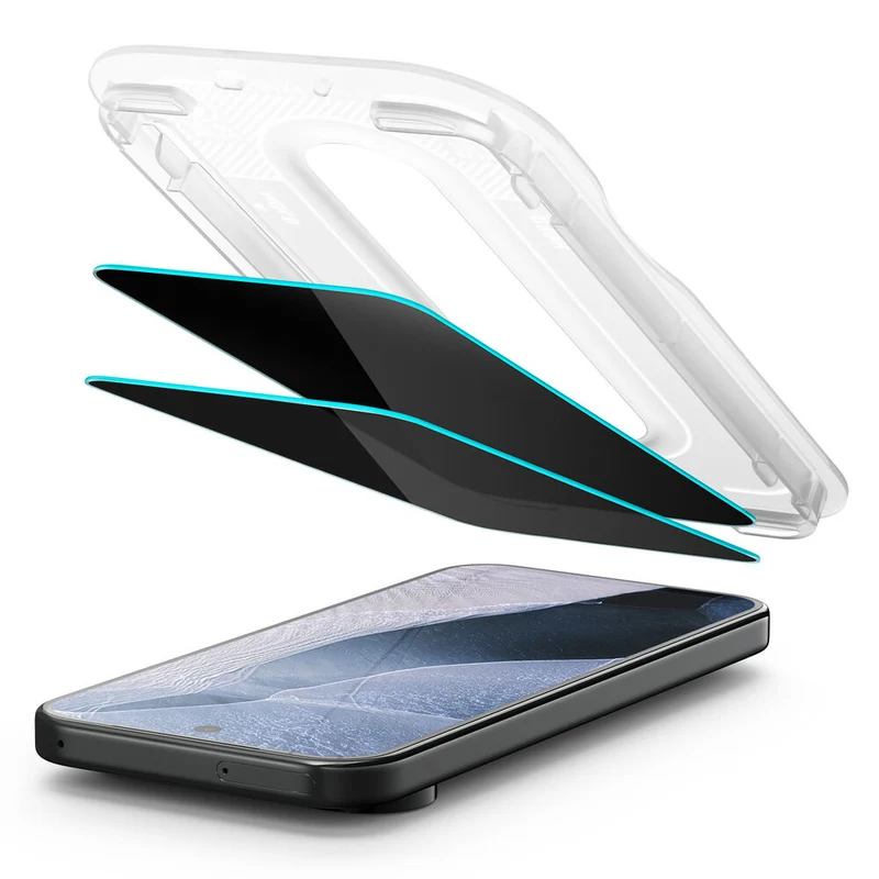 Spigen Google Pixel 11 Pro/10 Pro/9 Pro/9 GLAS.tR EZ Fit Pro Privacy 2PCS Glass Screen Protector (Black)