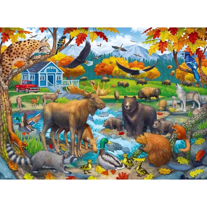 150pc Wildlife Gathering Puzzle