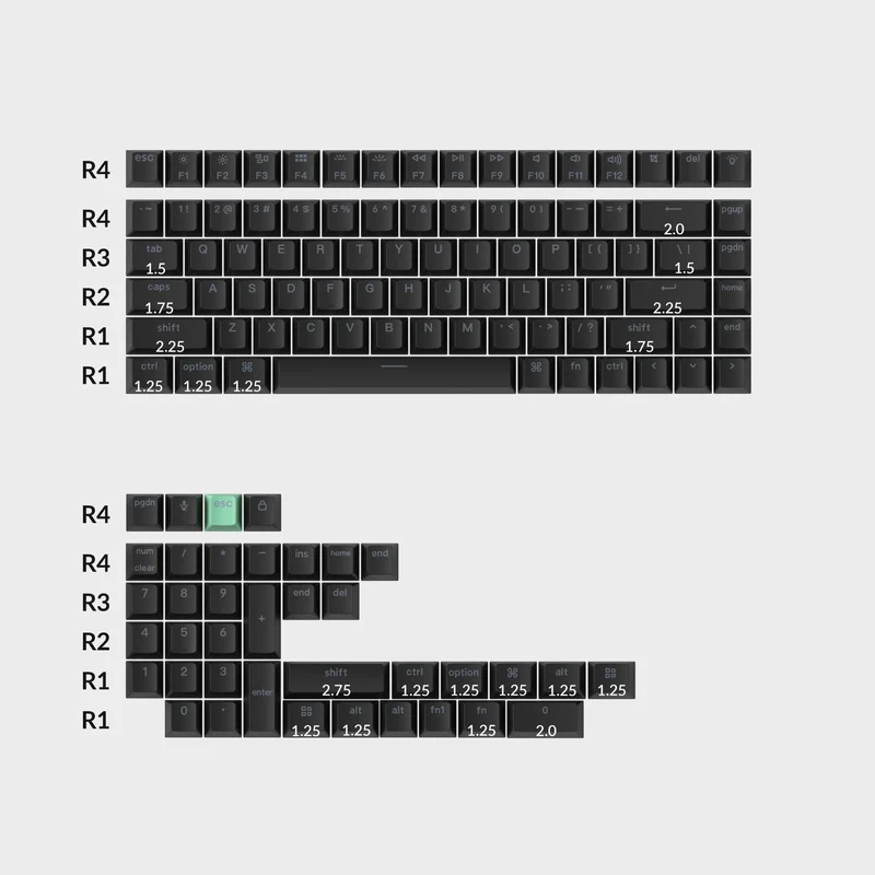 Keychron Cherry Profile Double-Shot PBT Shine-Through Keycap Set 121 keys