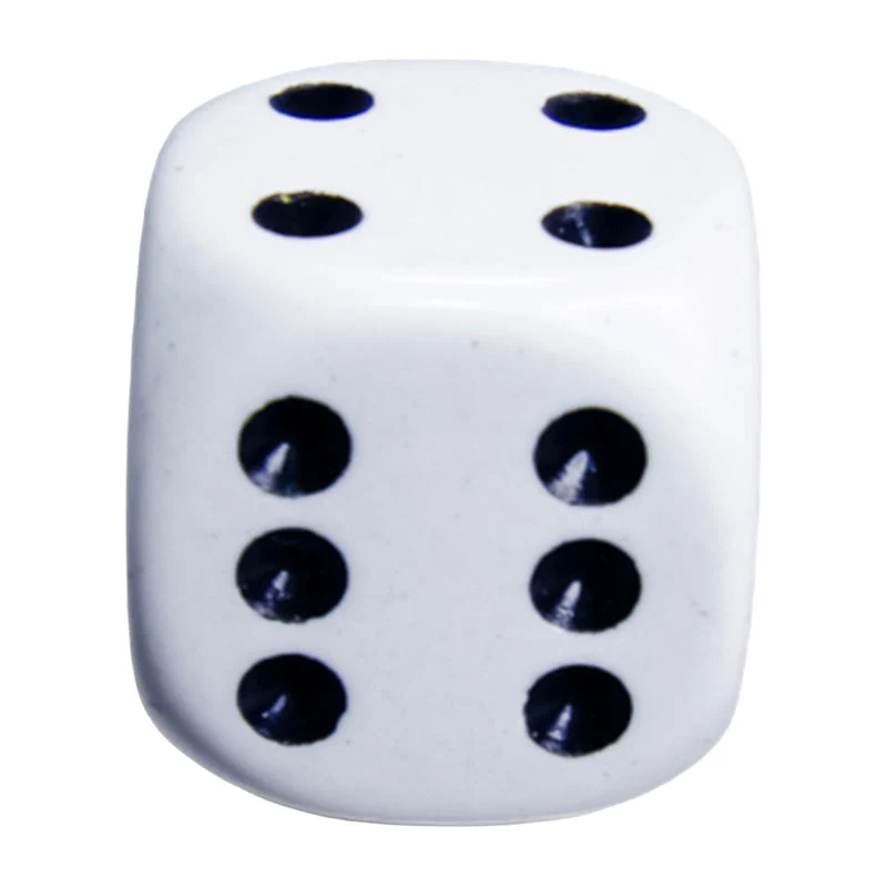 Chessex CHX 25601 Opaque White/Black 16mm D6 Dice Block (12 Dice)