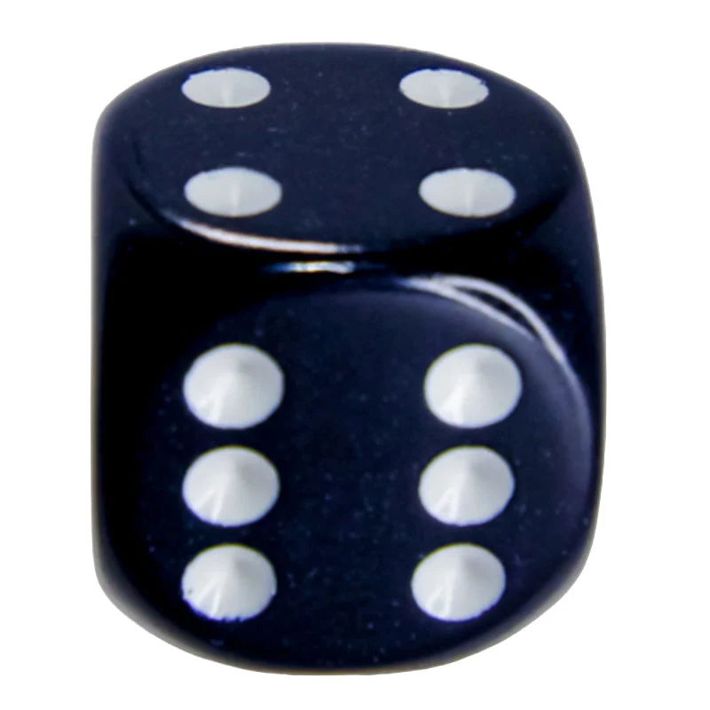 Chessex CHX 25608 Opaque Black/White 16mm D6 Dice Block (12 Dice)