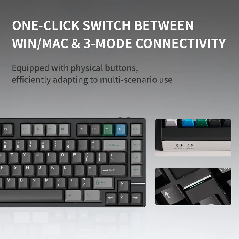 Qwetykeys Neo Studio Neo75 Prebuilt Wireless Mechanical Keyboard (Anodized Slate Blue)
