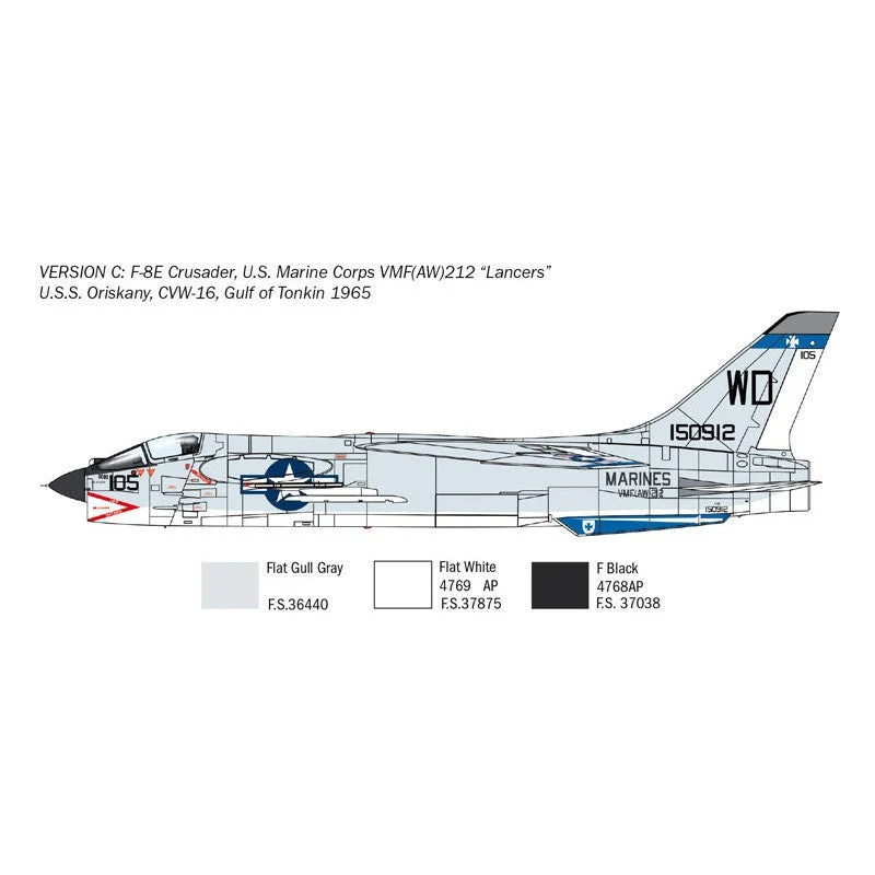 1/72 F8E Crusader Plastic Model Kit