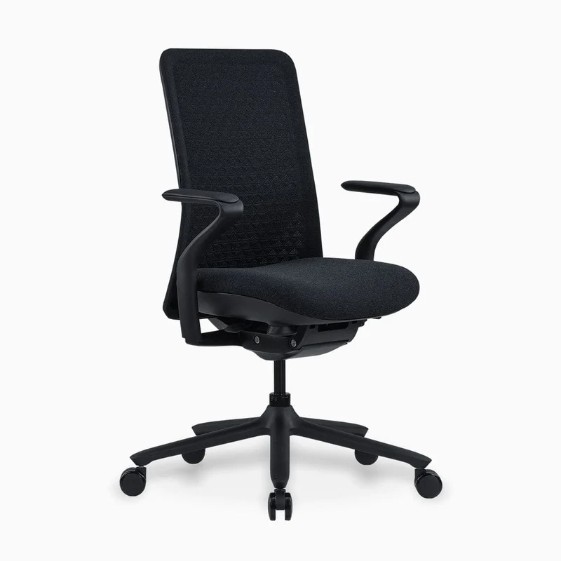Desky Pro Ergonomic Mesh Chair with Headrest Midnight Black