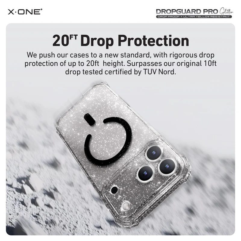 X.One [Mgsafe] Glitter Impact Protection Case iPhone 17 Pro Max - Glitter Clear