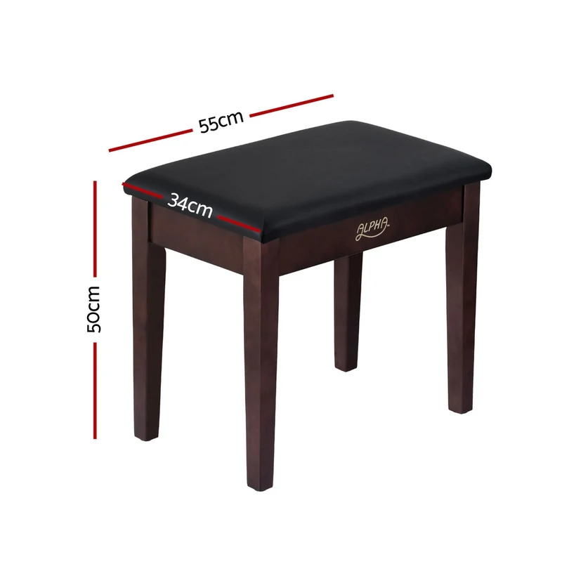 Alpha Piano Bench Stool with Storage Wooden PU Leather