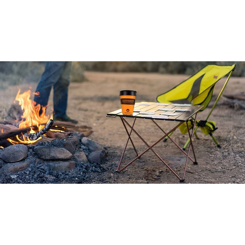 Wildtrak Reusable Travel Coffee Cup Splash Proof 350ml Orange