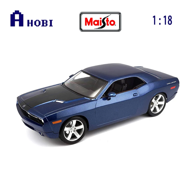 Maisto Licensed 1:18 Scale Dodge Challenger Concept 2006 Diecast Model Car Blue