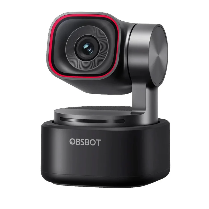 OBSBOT Tiny 3 AI-Powered Spatial Audio 4K PTZ Webcam with VOX SE Mic Combo - Black